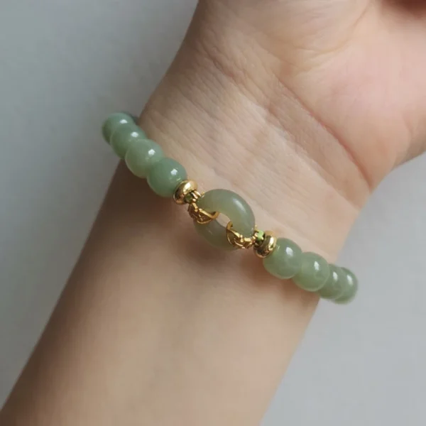 Natural Hetian Jade Beaded Bracelet Women