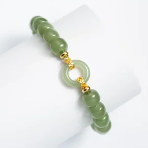 Natural Hetian Jade Beaded Bracelet Women