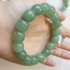 Pale Green Hetian Jade Buddhist Bracelet