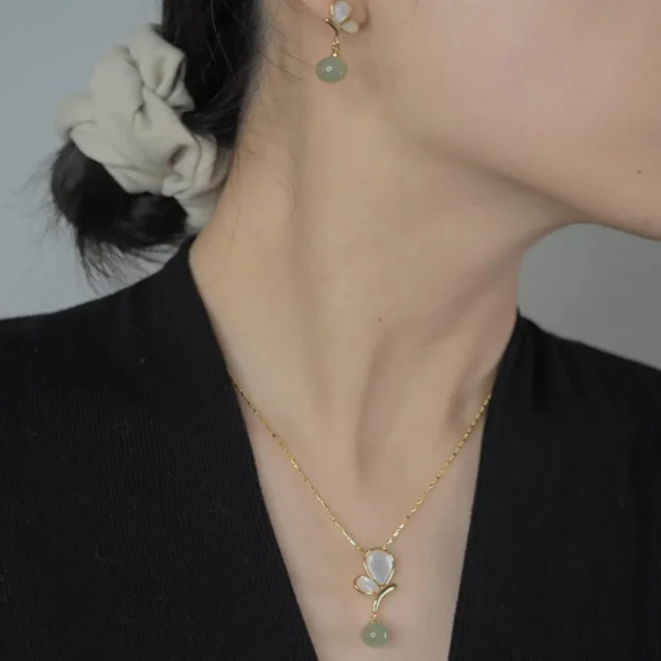 Hetian Jade Jewelry Set Women