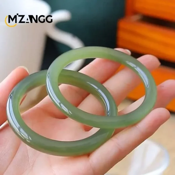 Hetian Jade Bracelet Duck Egg Green Bangle