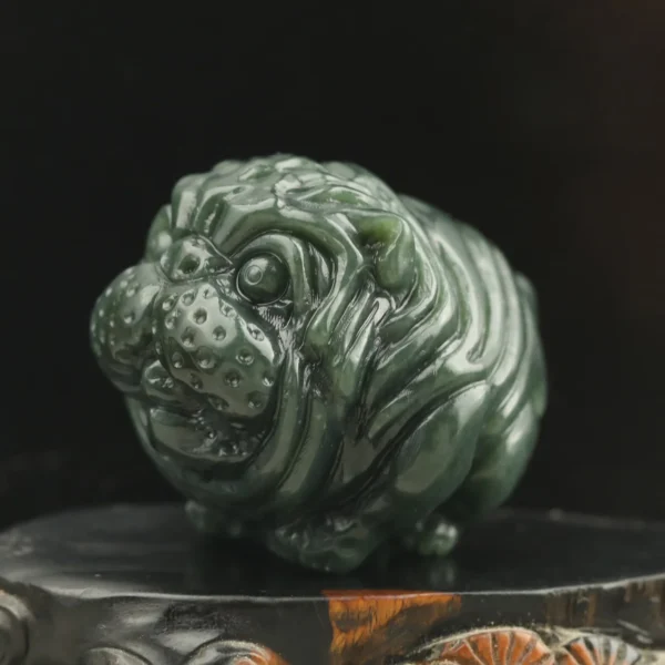 Hand Carved Hetian Jade Zodiac Dog Pendant