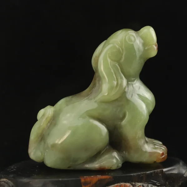 Hand Carved Hetian Jade Zodiac Dog Pendant