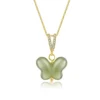 Natural Hetian Jade Butterfly Pendant Necklace