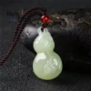 Natural Hetian Jade Gourd Fortune Luck Pendant