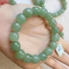Pale Green Hetian Jade Buddhist Bracelet